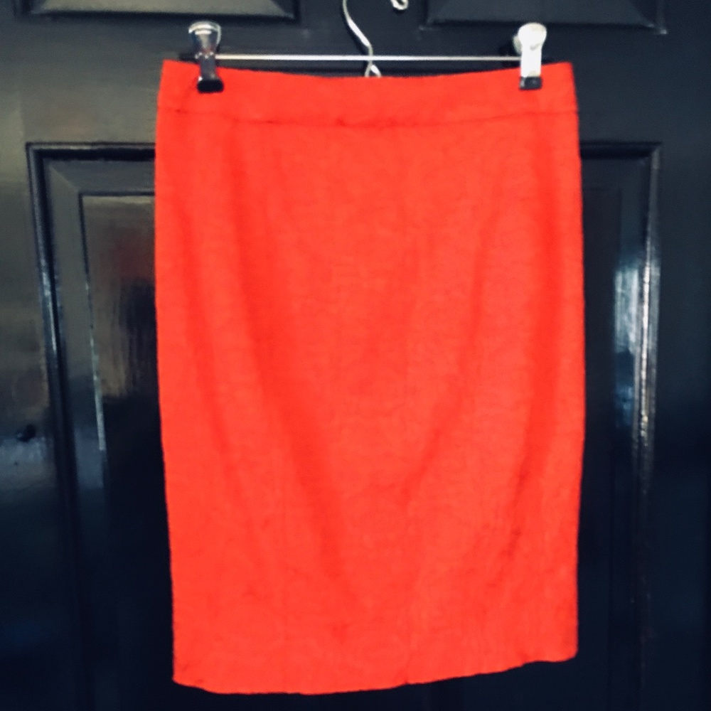 Anthropologie Pencil Skirt - Red Textured Fabric - NWT